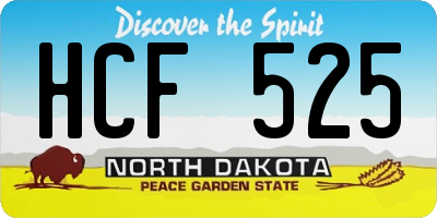 ND license plate HCF525