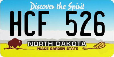 ND license plate HCF526