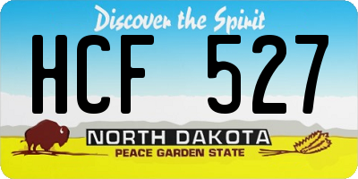 ND license plate HCF527