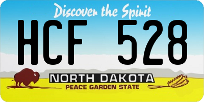 ND license plate HCF528