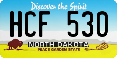 ND license plate HCF530