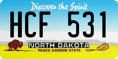 ND license plate HCF531