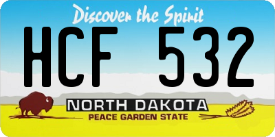 ND license plate HCF532