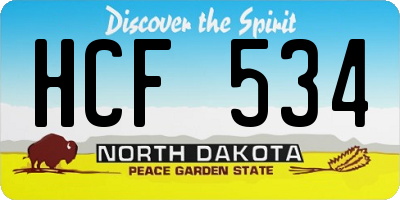 ND license plate HCF534