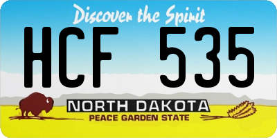 ND license plate HCF535