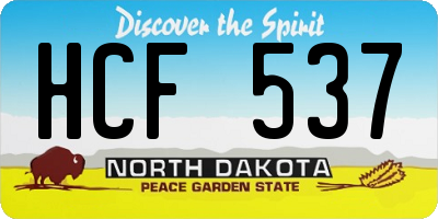 ND license plate HCF537