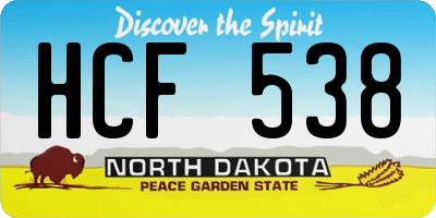 ND license plate HCF538