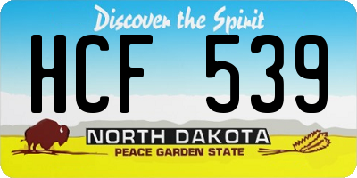 ND license plate HCF539