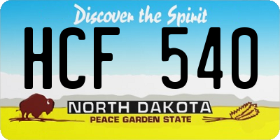 ND license plate HCF540