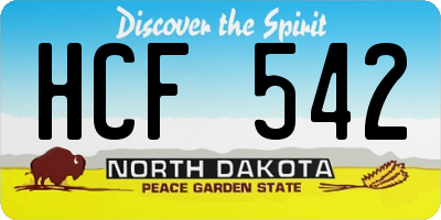 ND license plate HCF542