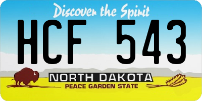 ND license plate HCF543