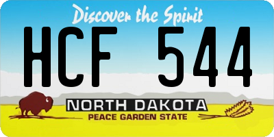 ND license plate HCF544