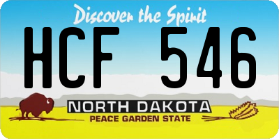 ND license plate HCF546