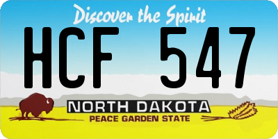 ND license plate HCF547