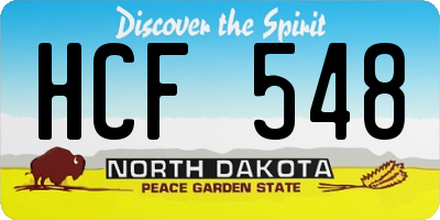 ND license plate HCF548