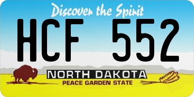 ND license plate HCF552