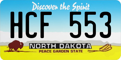 ND license plate HCF553