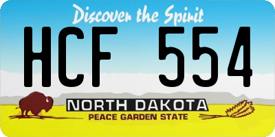 ND license plate HCF554