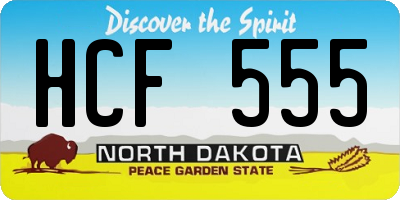 ND license plate HCF555