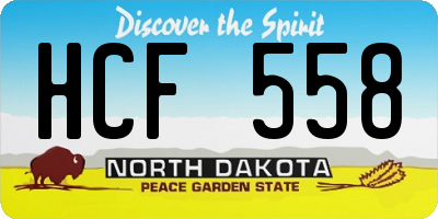 ND license plate HCF558