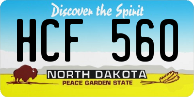 ND license plate HCF560