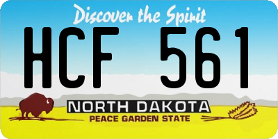 ND license plate HCF561