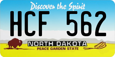 ND license plate HCF562