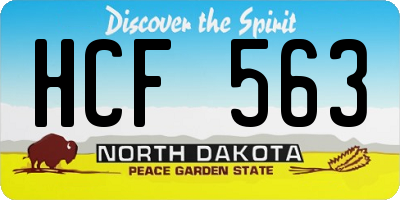 ND license plate HCF563