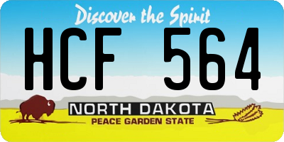 ND license plate HCF564