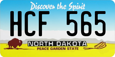 ND license plate HCF565