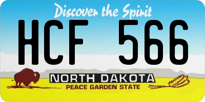 ND license plate HCF566