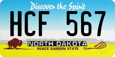 ND license plate HCF567