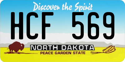 ND license plate HCF569