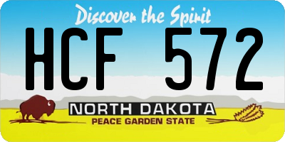 ND license plate HCF572