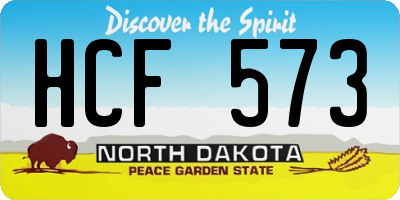 ND license plate HCF573