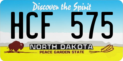 ND license plate HCF575