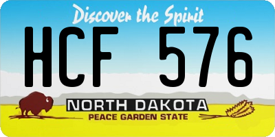 ND license plate HCF576