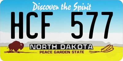 ND license plate HCF577