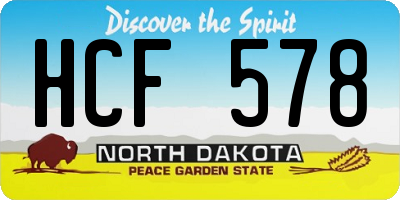 ND license plate HCF578