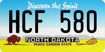 ND license plate HCF580