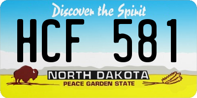 ND license plate HCF581