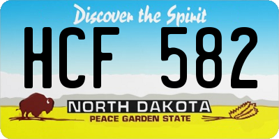 ND license plate HCF582