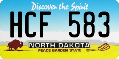 ND license plate HCF583