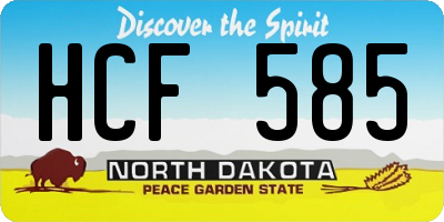 ND license plate HCF585