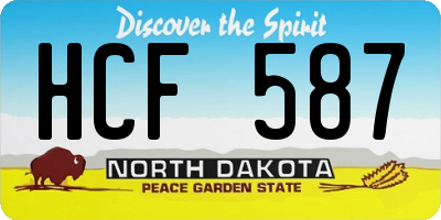 ND license plate HCF587