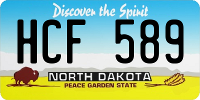 ND license plate HCF589