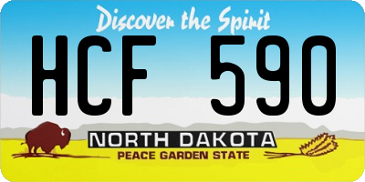 ND license plate HCF590