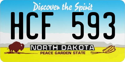 ND license plate HCF593