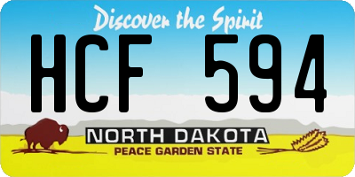 ND license plate HCF594