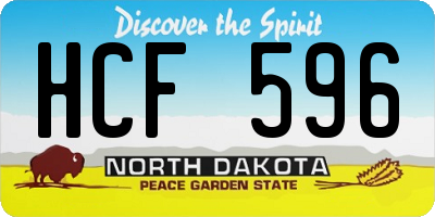 ND license plate HCF596